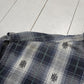 1990s/2000s Y2K County Seat Blue Grey Plaid Button Down Shirt Size L