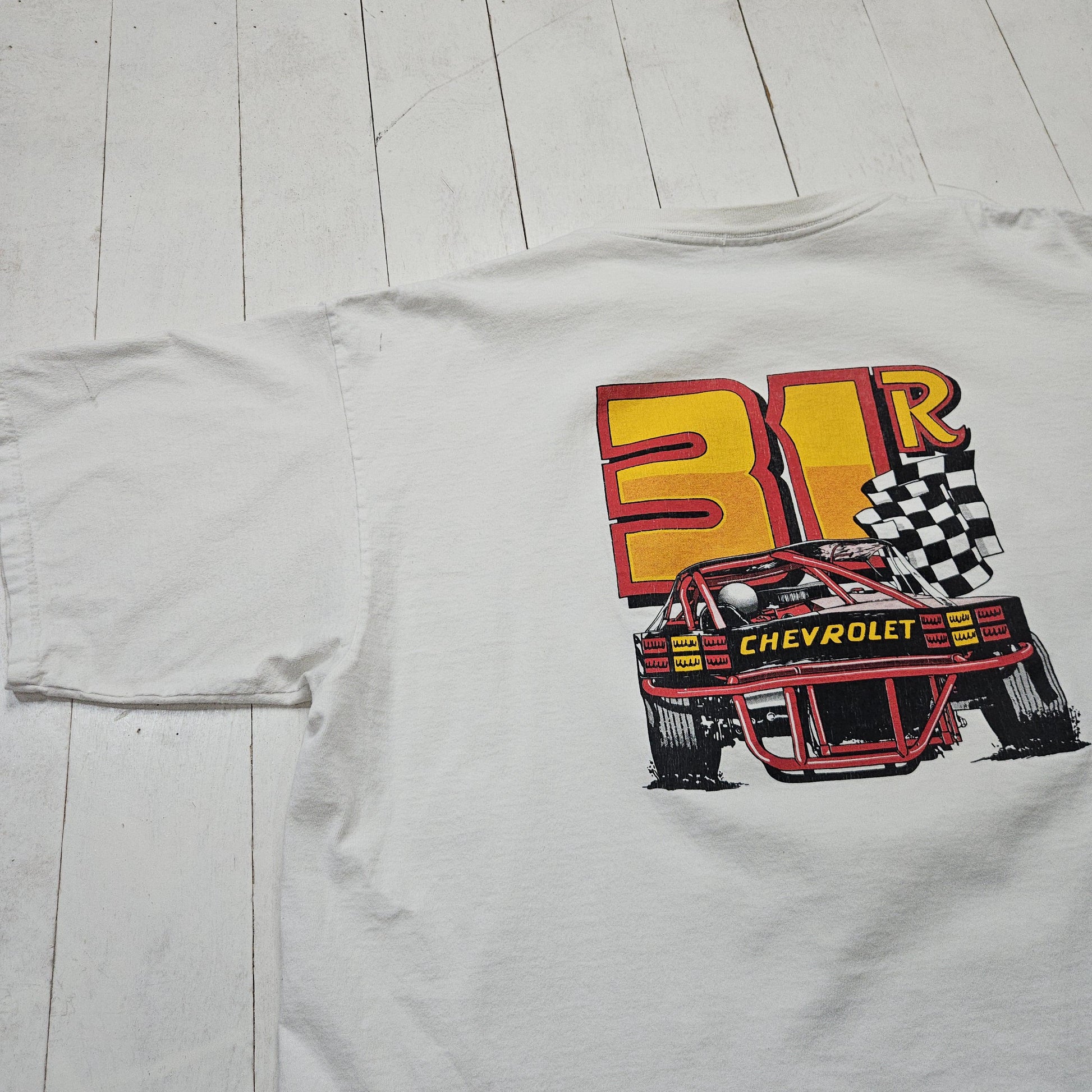 1990s/2000s Santee White Rex Parkison Racing T-Shirt Size XXL