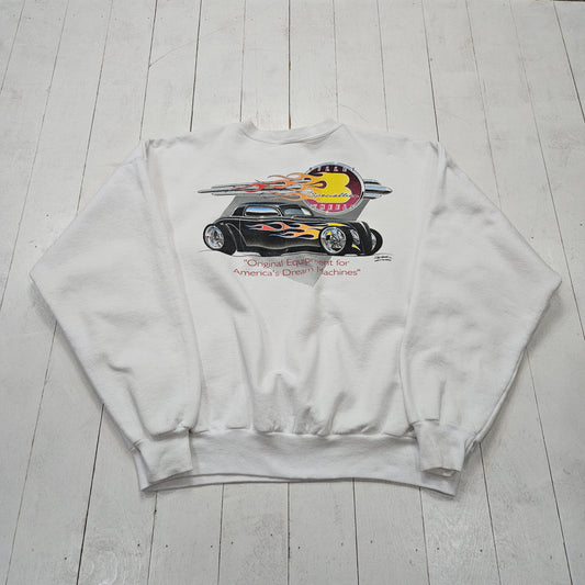 1990s Hanes White Billet Specialties Wheels Car Hot Rod Sweatshirt Size XXL