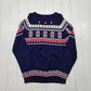 1970s/1980s JC Penney Blue Fair Isle Style Acrylic Knit Sweater Size M/L