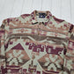 2000s Rift Valley Adventurer Knitwear Southwest Pattern Button Up Shirt Shacket Chore Jacket Size L/XL