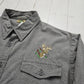 1970s Ideal Embroidered Deer Grey Chamois Button Up Shirt Made in USA Size XL/XXL