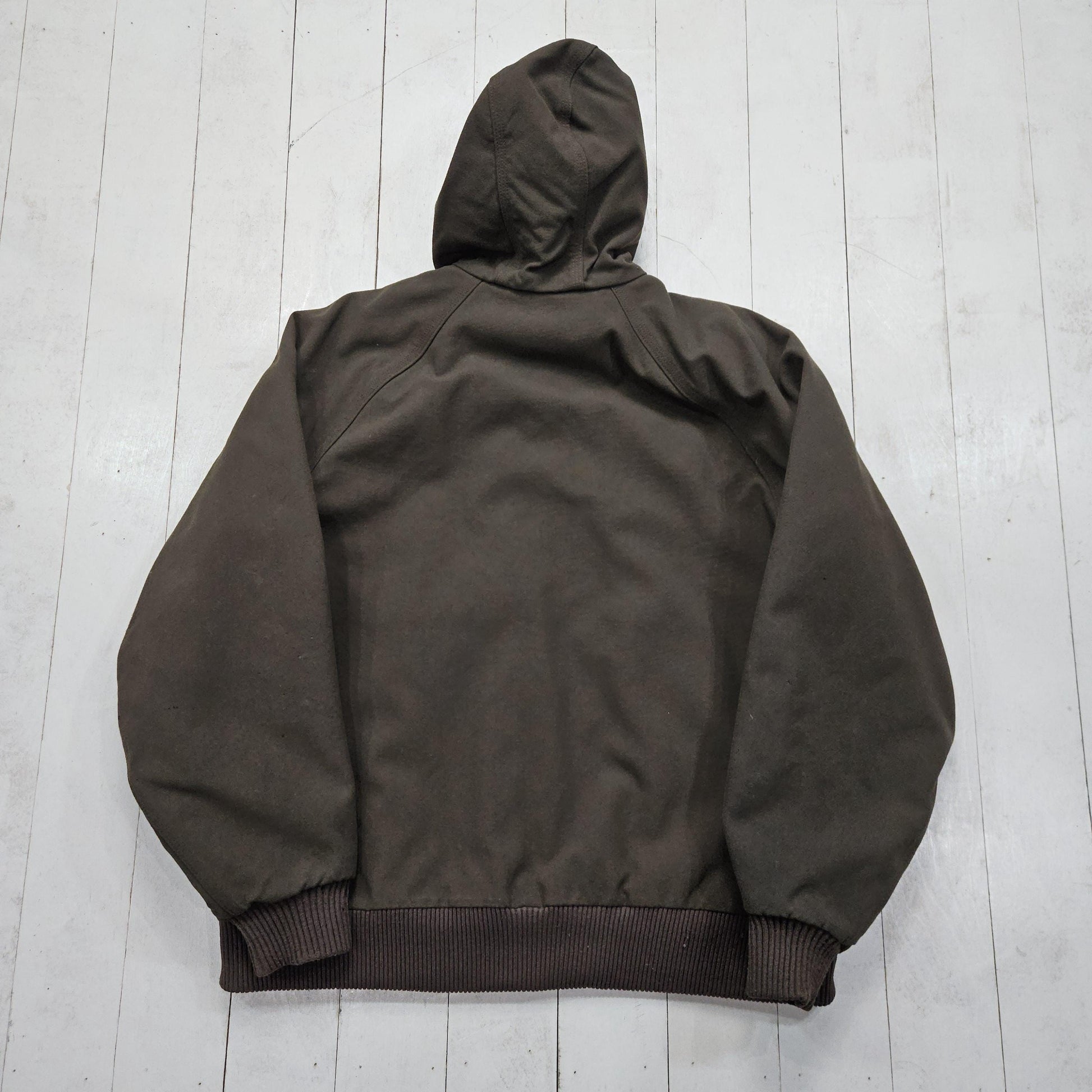 2000s Y2K Carhartt Dark Brown Quilted Lined Hooded Active Jacket Size L/XL