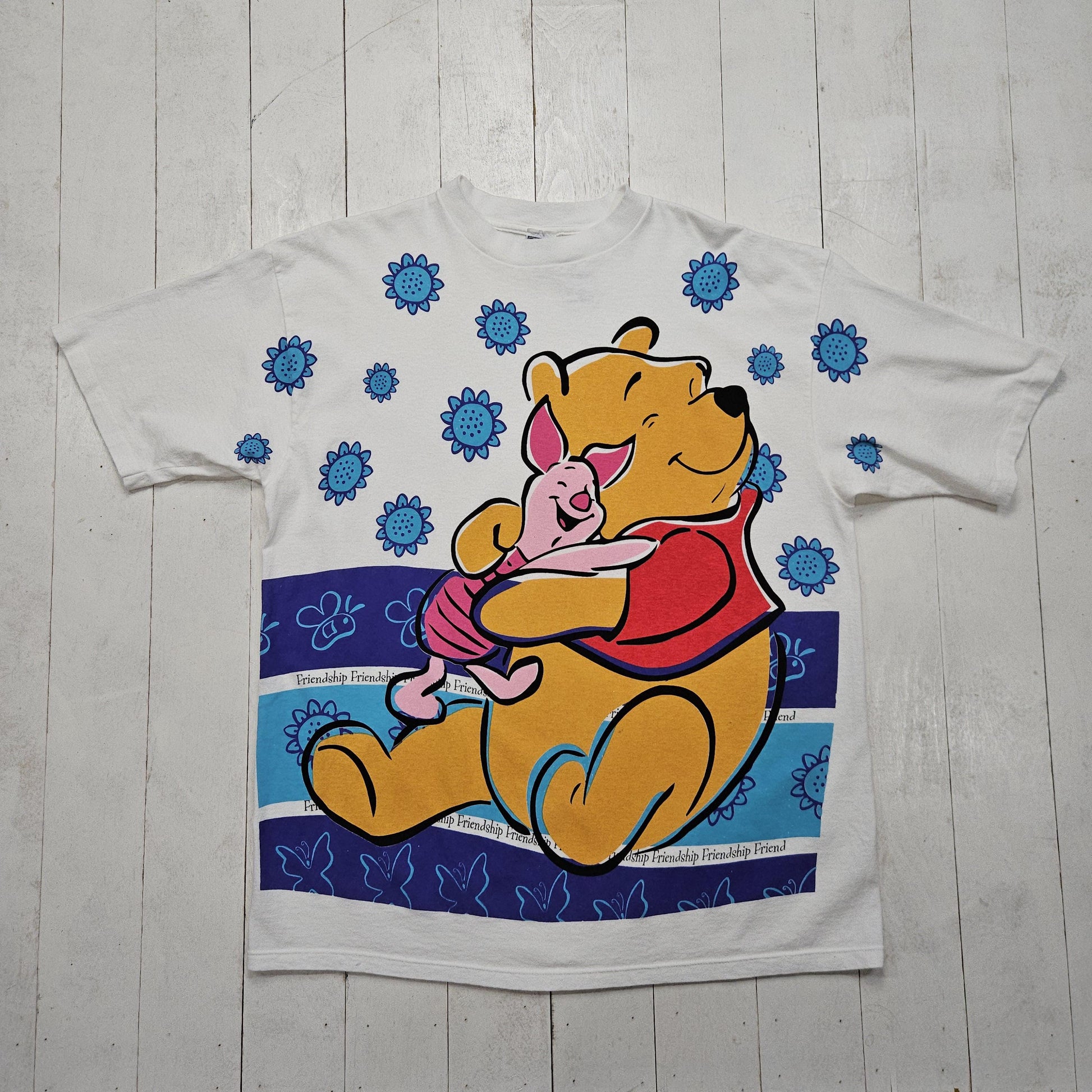 1990s Disney Winnie The Pooh AOP Piglet Friendship T-Shirt Size XL