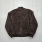 1990s/2000s Y2K Croft & Barrow Dark Brown Suede Bomber Jacket Size L