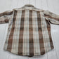 1980s Five Brother Faded Brown Plaid Flannel Shirt Made in USA Size L