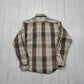 1980s Five Brother Faded Brown Plaid Flannel Shirt Made in USA Size L