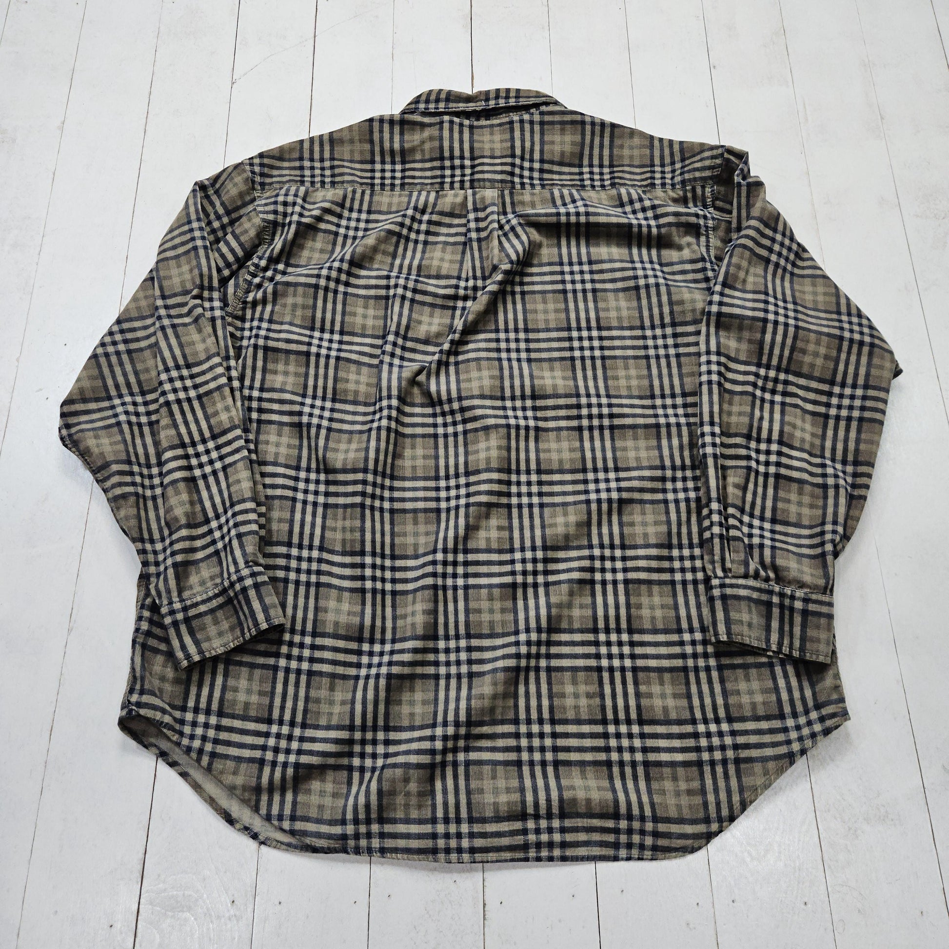 2010s Susquehanna Trail Micro Corduroy Plaid Button Down Shirt Size XXL/3XL