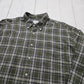 1990s/2000s Y2K Benetton USA Green Plaid Button Down Flannel Shirt Size L