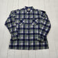 1980s Wedgefield Printed Cotton Plaid Flannel Shirt Size L