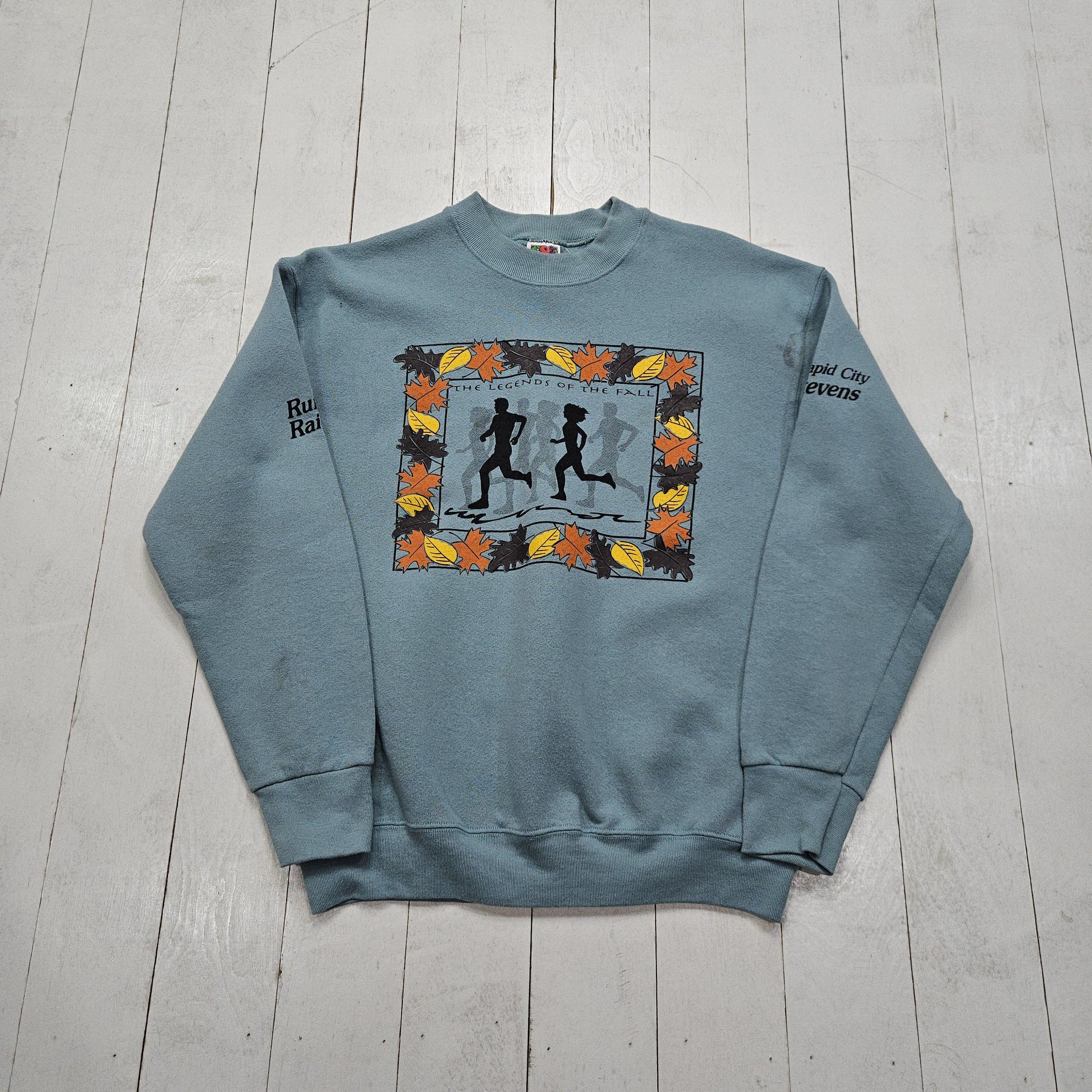 1990s Fruit of the Loom Blue Grey Legends of the Fall Running Sweatshirt Size M