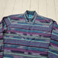 1980s/1990s Roper Blue Purple Striped Snaps Slaps Brushpopper Style Western Shirt Size M/L