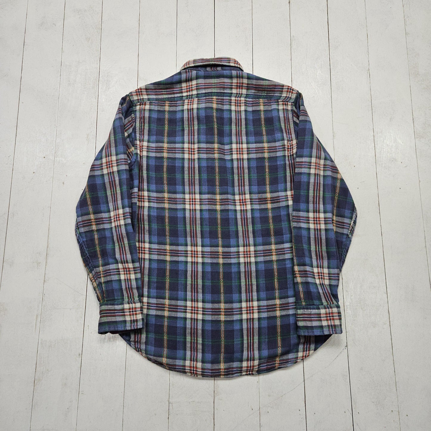 2010s Polo Ralph Lauren Blue Red Plaid Flannel Button Down Shirt Size M