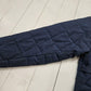 1980s Quilted Blue Car Coat with Black Faux Fur Collar Womens Size XL/XXL