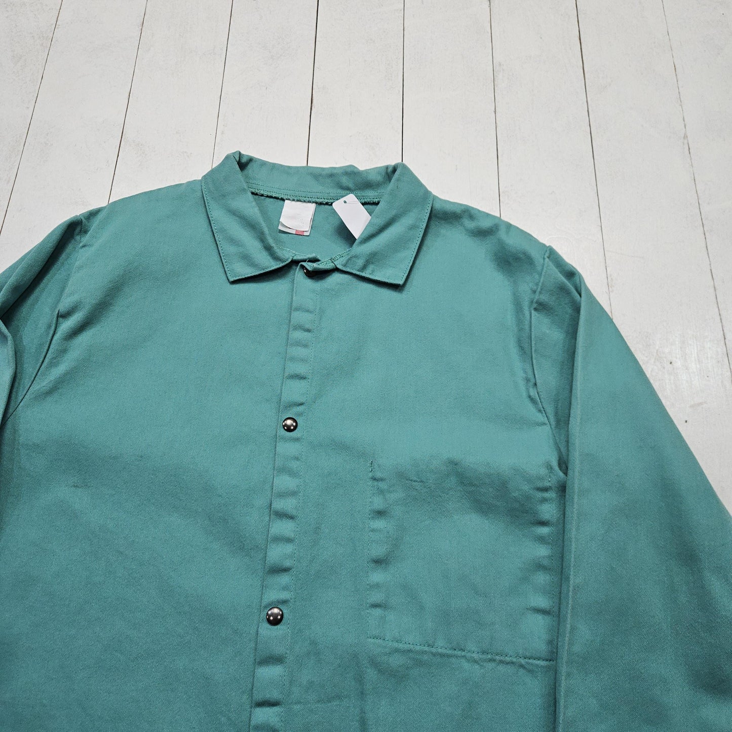 1990s Westex Flame Resistant Mint Green Welding Jacket Chore Jacket Work Jacket Size L/XL