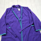 1990s Lands' End Purple Fleece Robe Made in USA Size M