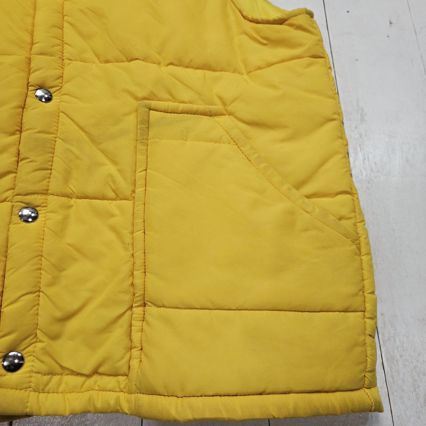 1980s Swingster Yellow Adler's Patch Insulated Vest Made in USA Size L