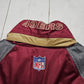 1990s Starter Pro Line Red San Francisco 49ers NFL Football Insulated 1/2 Zip Puffer Jacket with Hood Size XL/XXL