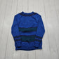 1980s/1990s Homemade Blue Striped Knit Sweater Size XS