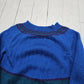 1980s/1990s Homemade Blue Striped Knit Sweater Size XS