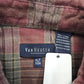 2000s Van Huesen Red/Grey Plaid Flannel Button Down Shirt Size XXL