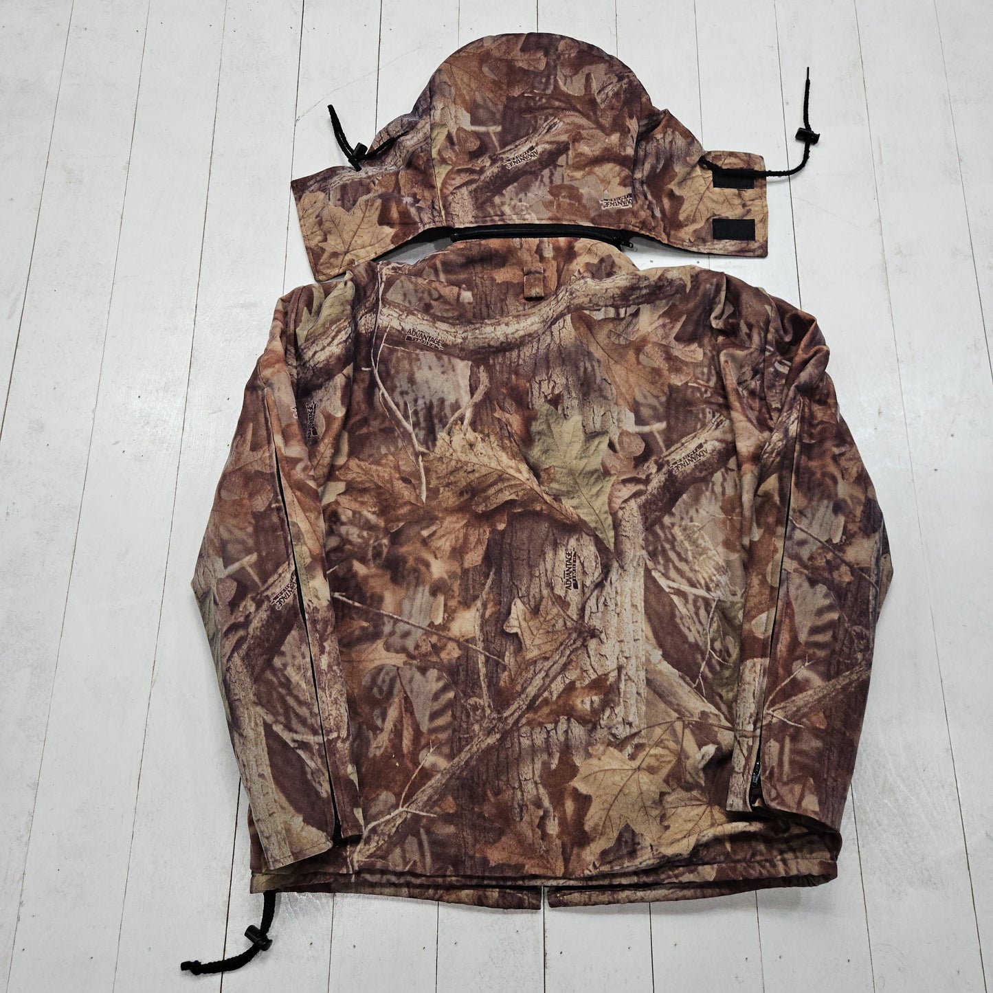 2000s 10X Shikari Cloth Advantage Timber Camo Hunting Jacket with Detachable Hood Made in USA Size M/L