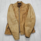 1970s Unbranded Tan Leather Cafe Racer Motorcycle Biker Jacket Size M