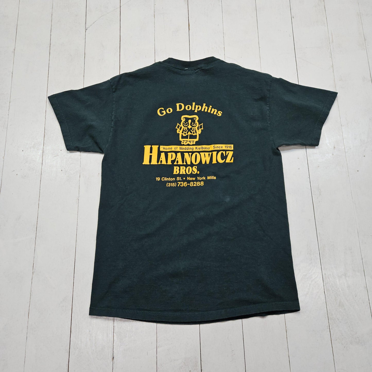 2000s Y2K Green Hapanowicz Bros. Meat Market Promotional T-Shirt Size M