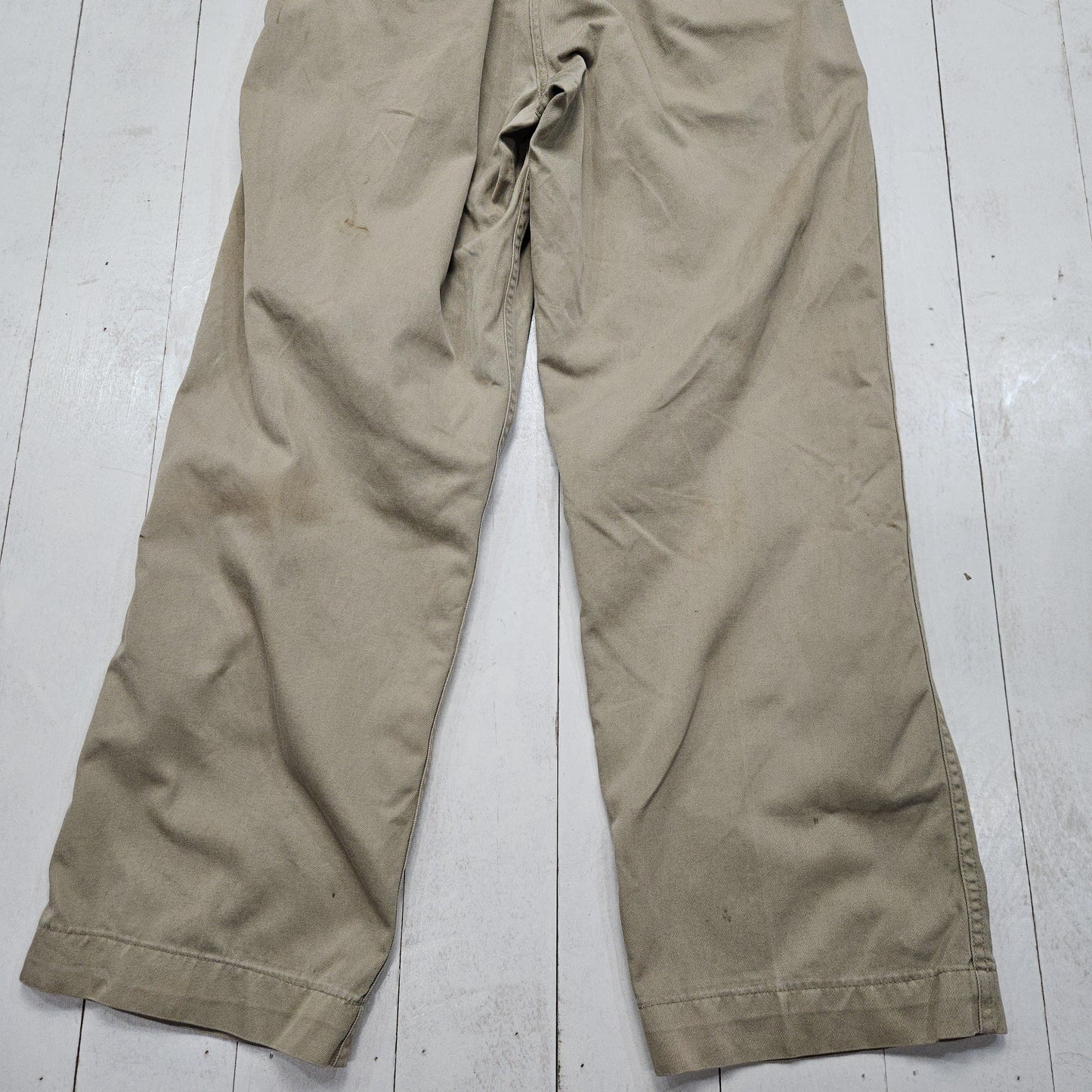 1950s 1951 US Military Cotton Khaki Chino Uniform Pants Made in USA Size 28x28.5