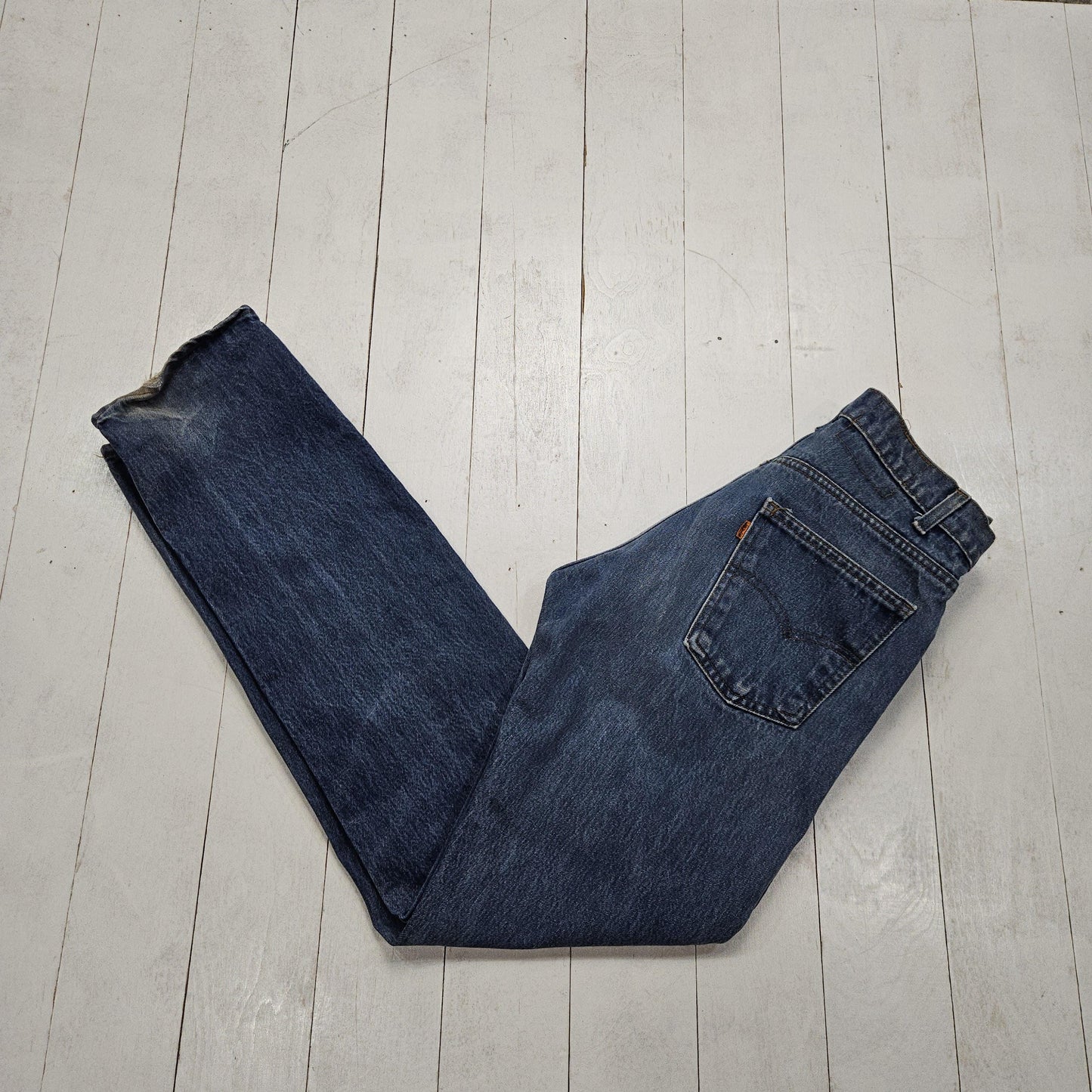 1980s Levi's Orange Tab 505 Blue Denim Jeans Made in USA Size 30x32.5