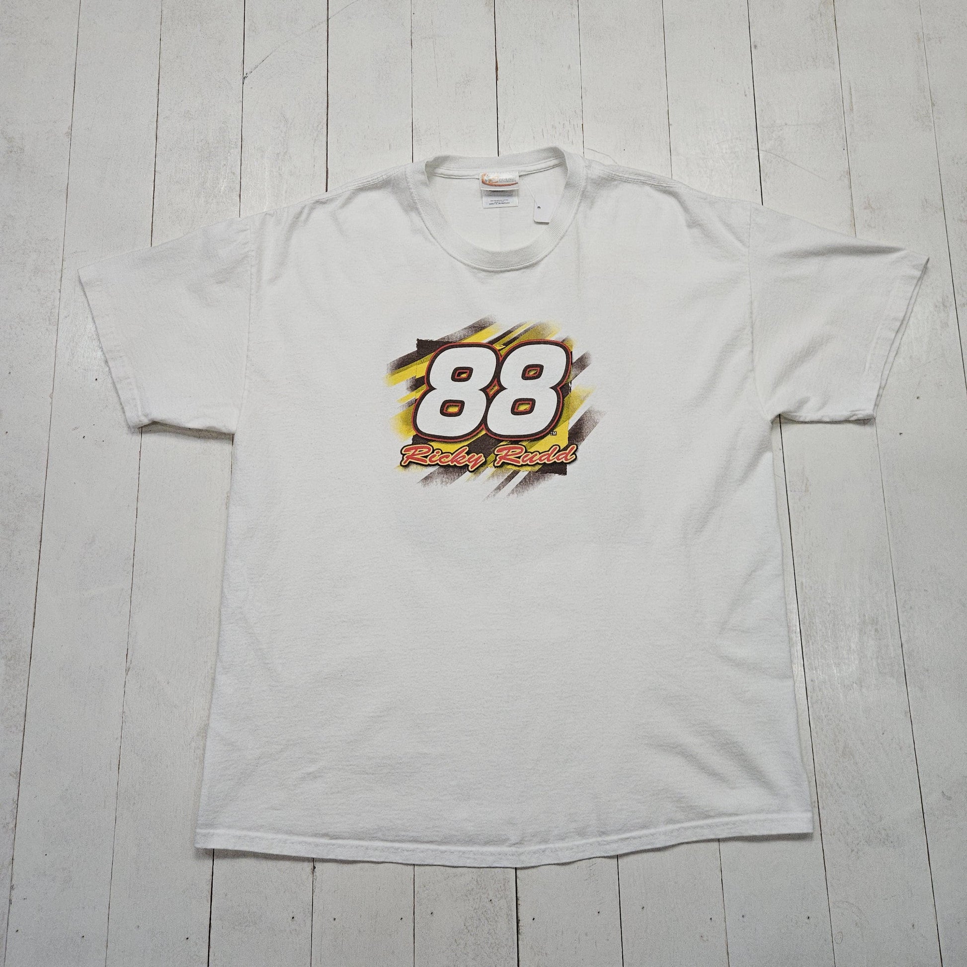 2000s 2007 Chase Authentics White Ricky Rudd Snickers NASCAR Racing T-Shirt Size XL