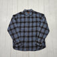 2000s Y2K Woolrich Blue Grey Plaid Flannel Button Up Shirt Size L