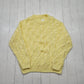 Handknit Pastel Yellow Cable Knit Sweater Size L