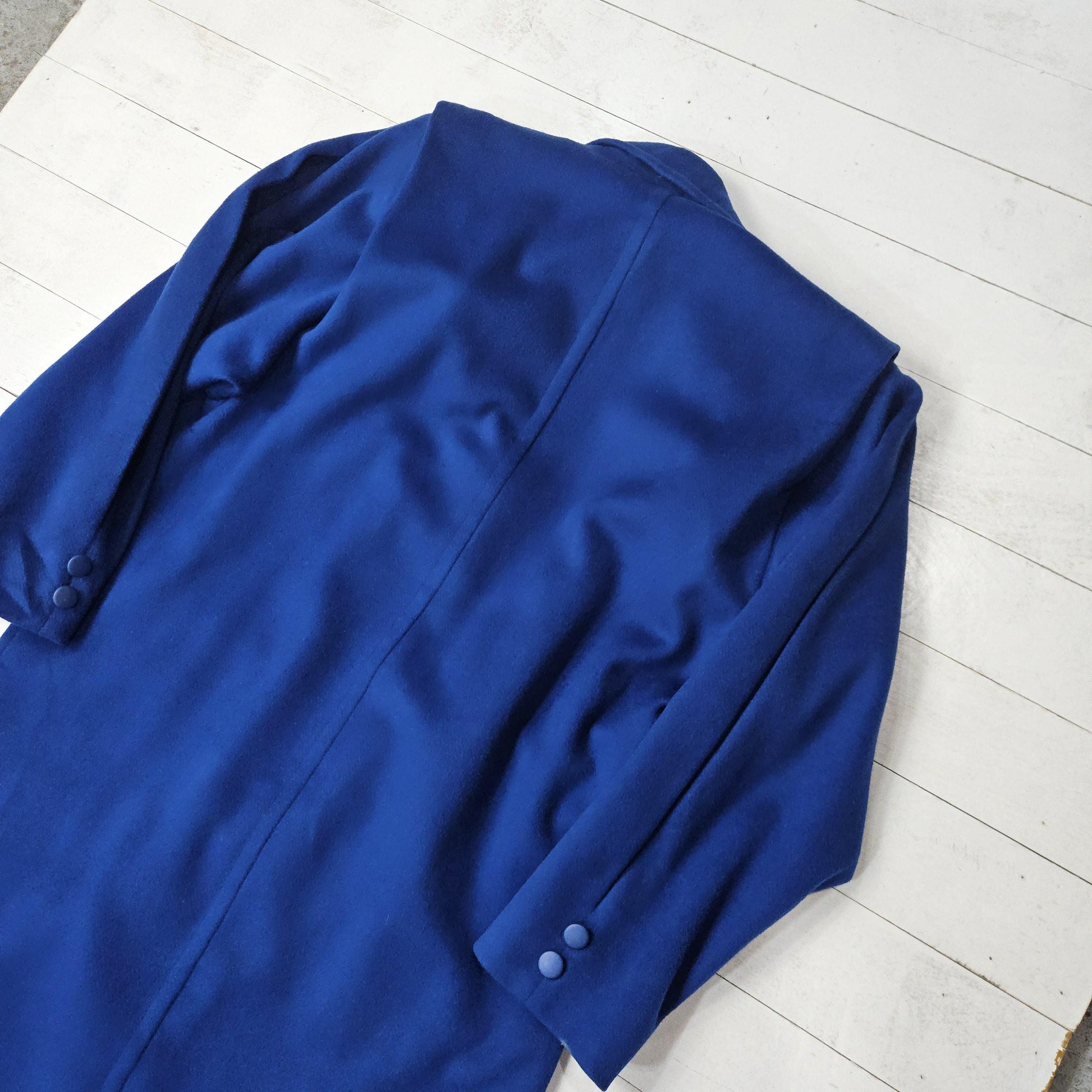 1970s/1980s LA Vogue Blue Wool Coat Made in USA Womens Size xl/xxl