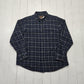 2000s Y2K Faded Glory Blue Plaid Flannel Button Down Shirt Size XL