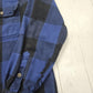 2000s Y2K Old Mill Blue Buffalo Plaid Flannel Button Up Shirt Size L