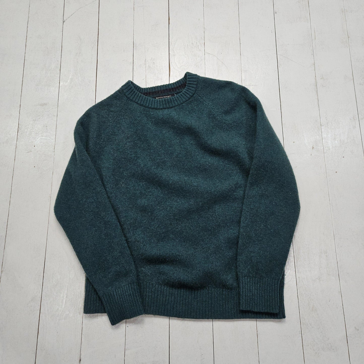 2000s/2010s Banana Republic Green Italian Merino Wool Knit Sweater Size S