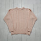 1990s/2000s Y2K Curiosity's Cat Pink Acrylic Cable Knit Sweater Size M