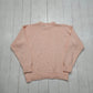 1990s/2000s Y2K Curiosity's Cat Pink Acrylic Cable Knit Sweater Size M