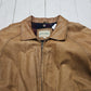 1990s St Johns Bay Brown Flannel Lined Leather Bomber Style Jacket Size L/XL