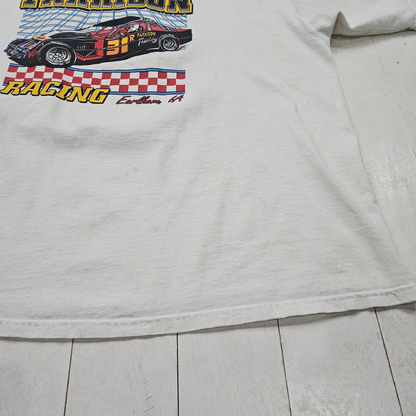 1990s/2000s Santee White Rex Parkison Racing T-Shirt Size XXL