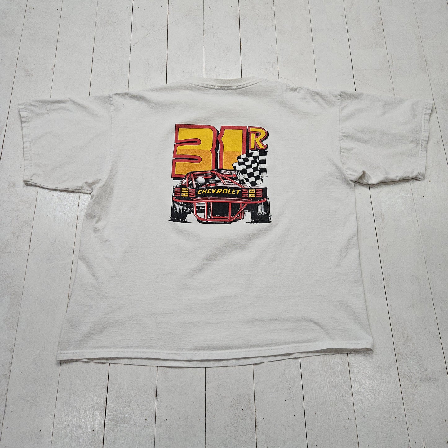 1990s/2000s Santee White Rex Parkison Racing T-Shirt Size XXL