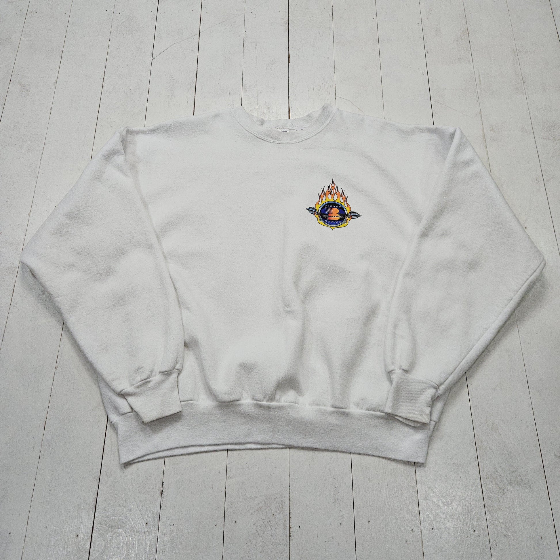 1990s Hanes White Billet Specialties Wheels Car Hot Rod Sweatshirt Size XXL