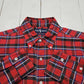 1990s Polo Ralph Lauren Red Plaid Button Down Shirt Size L./XL