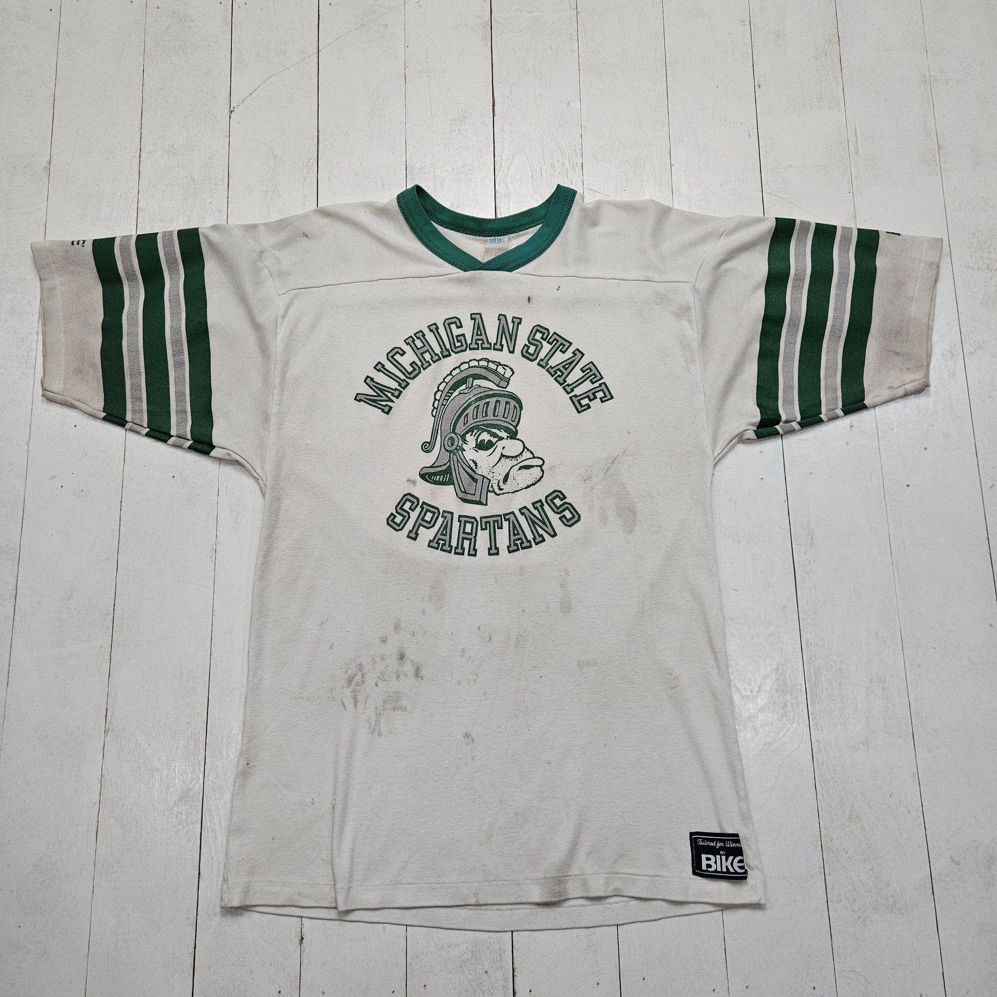 1980s Bike White Michigan State Spartans NCAA T-Shirt Size M