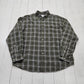 1990s/2000s Y2K Benetton USA Green Plaid Button Down Flannel Shirt Size L