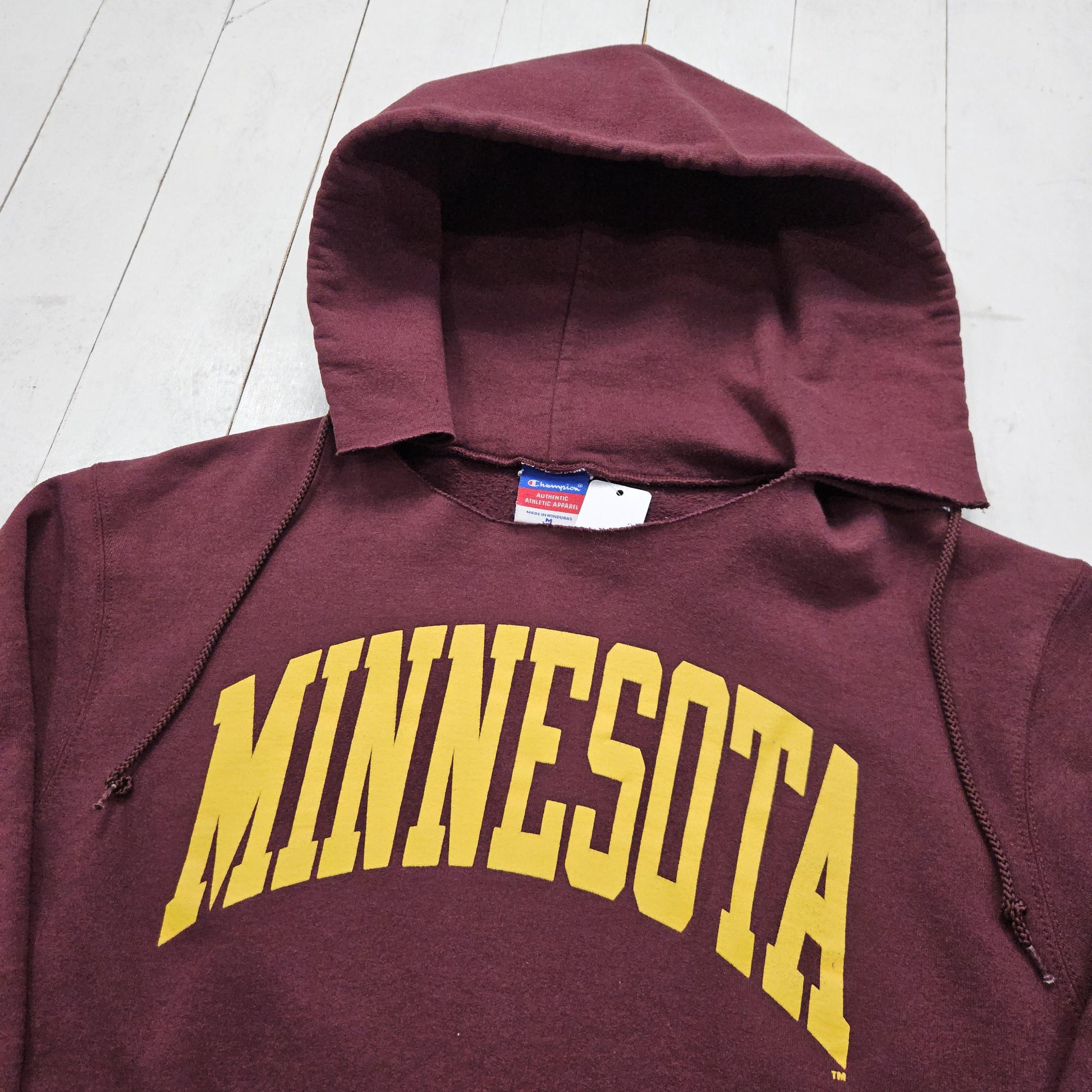 2000s Y2K Champion Maroon University of Minnesota NCAA Hoodie Sweatshirt Size M