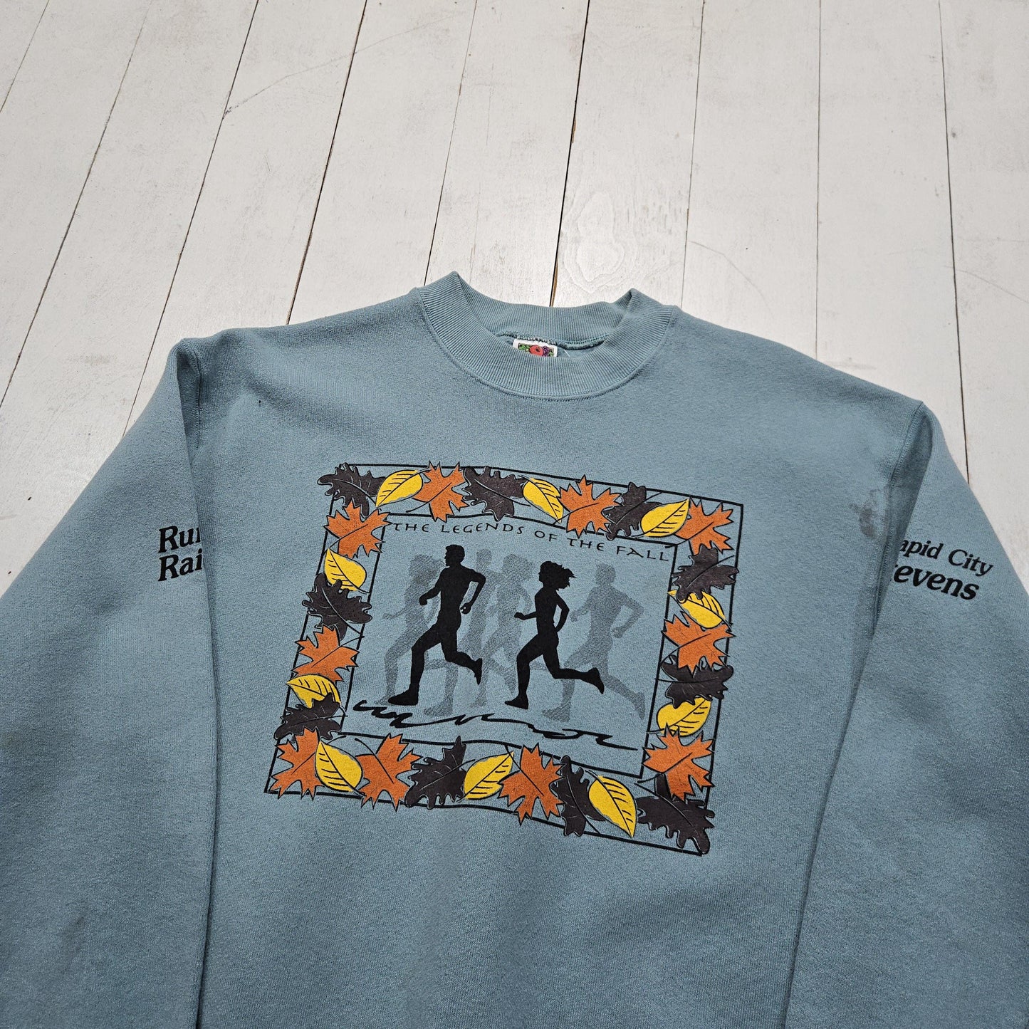 1990s Fruit of the Loom Blue Grey Legends of the Fall Running Sweatshirt Size M