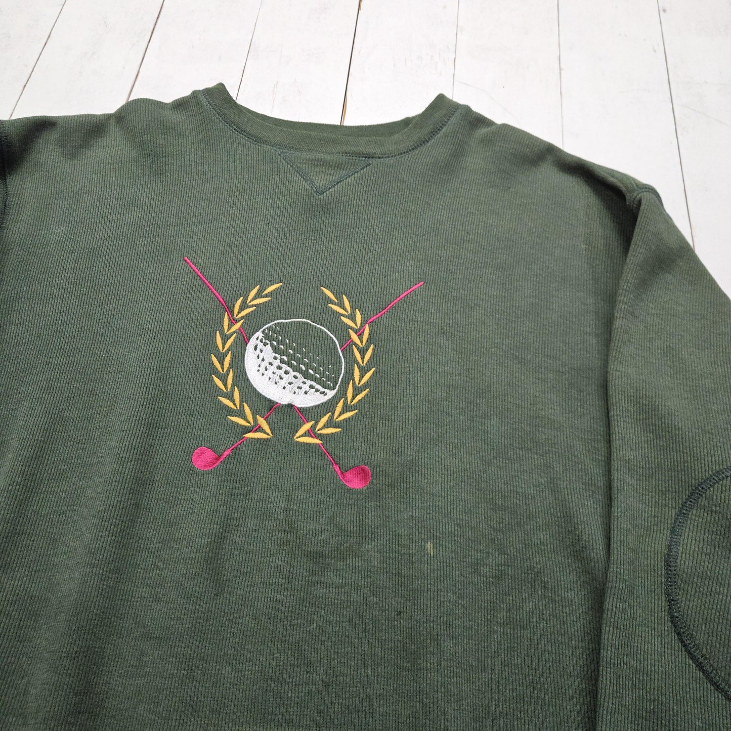 1990s/2000s Y2K Grand Slam Green Golfing Embroidered Sweatshirt Size XXL