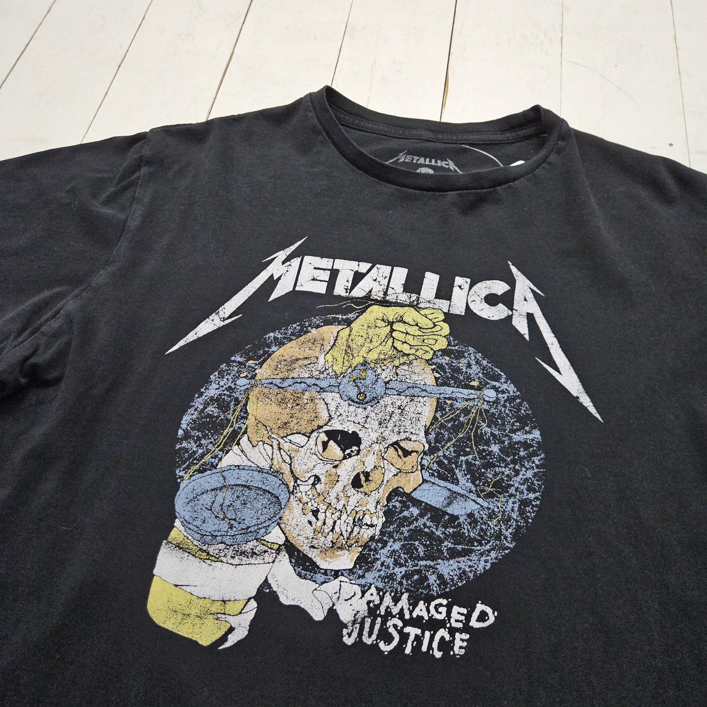 2010s Metallica Pushead Damaged Justice Metal Rock Band T-Shirt Size M